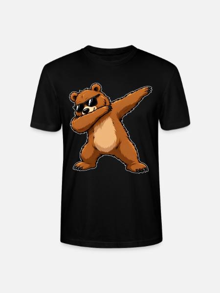 Dabbing Bär mit Sonnenbrille - Stanley/Stella Unisex Bio-T-Shirt CRAFTER - Schwarz