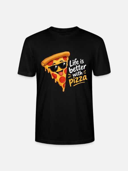 Pizzastück mit Sonnenbrille - Stanley/Stella Unisex Bio-T-Shirt CRAFTER - Schwarz