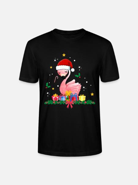 Flamingo Weihnachten - Stanley/Stella Unisex Bio-T-Shirt CRAFTER - Schwarz