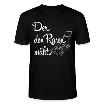 Gärtner T-Shirt: Der den Rasen maeht - Stanley/Stella Unisex Bio-T-Shirt CRAFTER - Schwarz - Vorne - Alina (178cm) & Michal (187cm)