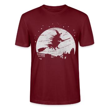 witch - Stanley/Stella CRAFTER Unisex Organic T-Shirt - burgundy - Front - Alina (178cm) & Michal (187cm)