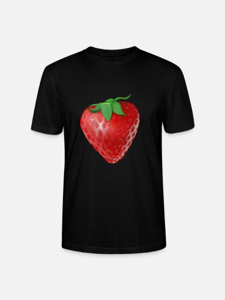 Delicious red strawberry - Stanley/Stella CRAFTER Unisex Organic T-Shirt - black