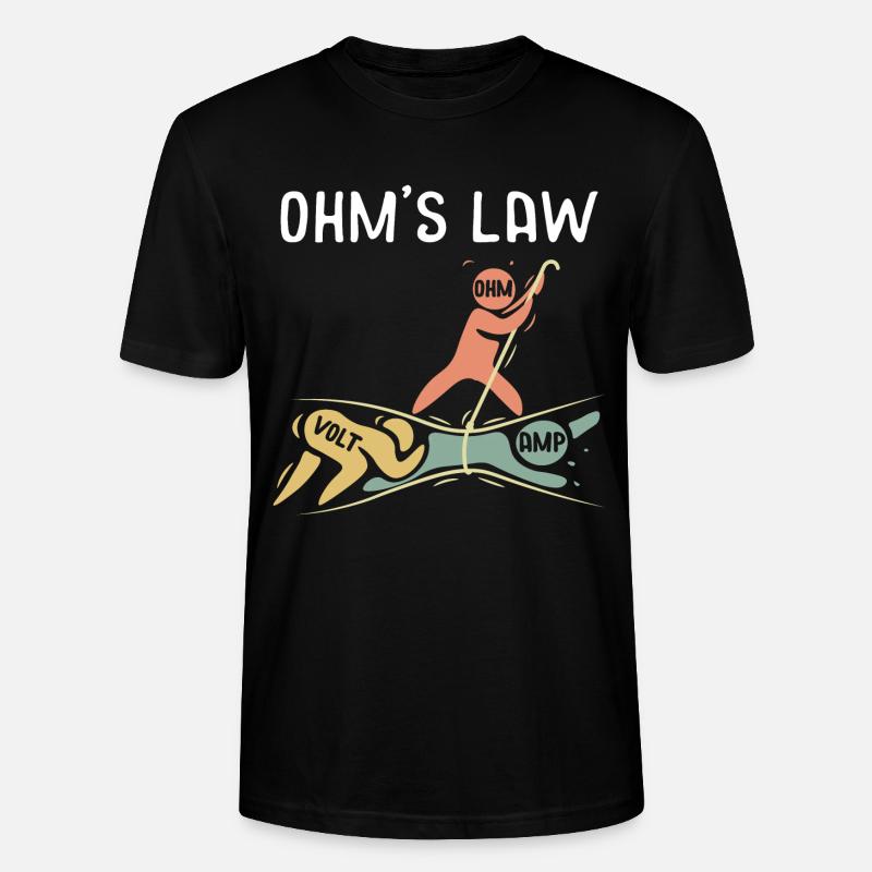 Ohm'sches Gesetz Elektrotechnik-Witz - Stanley/Stella Unisex Bio-T-Shirt CRAFTER - Schwarz