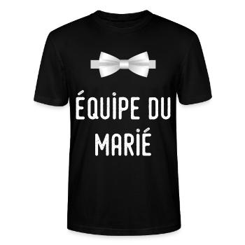 EVG équipe du marié EVG - T-shirt bio CRAFTER Stanley Stella Unisexe - noir - Devant - Alina (178cm) & Michal (187cm)