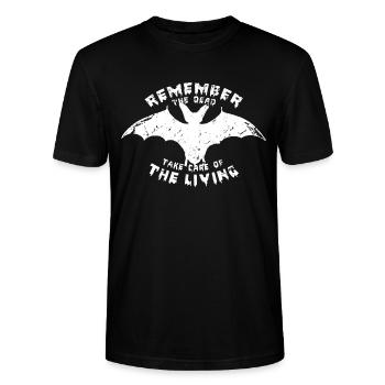 BAT Philosophy Halloween - Stanley/Stella CRAFTER Unisex Organic T-Shirt - black - Front - Alina (178cm) & Michal (187cm)
