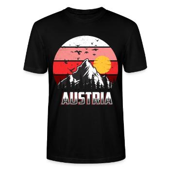 Austria - Stanley/Stella CRAFTER Unisex Organic T-Shirt - black - Front - Alina (178cm) & Michal (187cm)