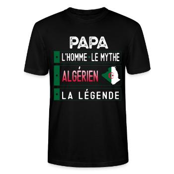 Papa algérien idée cadeau algérie - T-shirt bio CRAFTER Stanley Stella Unisexe - noir - Devant - Alina (178cm) & Michal (187cm)