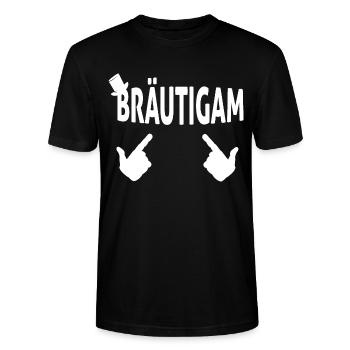 Groom JGA Bachelor Party Wedding Marriage - Stanley/Stella CRAFTER Unisex Organic T-Shirt - black - Front - Alina (178cm) & Michal (187cm)