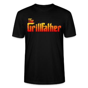 THE GRILLFATHER - GRILLER GRILLMEISTER GRILLKING - Stanley/Stella CRAFTER Unisex Organic T-Shirt - black - Front - Alina (178cm) & Michal (187cm)