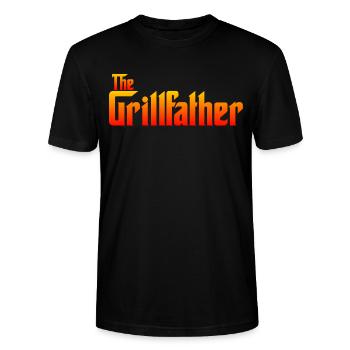 THE GRILLFATHER - GRILLER GRILLMEISTER GRILLKING - Stanley/Stella CRAFTER Unisex Organic T-Shirt - black - Front - Alina (178cm) & Michal (187cm)