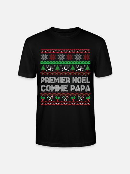 Premier Noël Comme Papa - T-shirt bio CRAFTER Stanley Stella Unisexe - noir