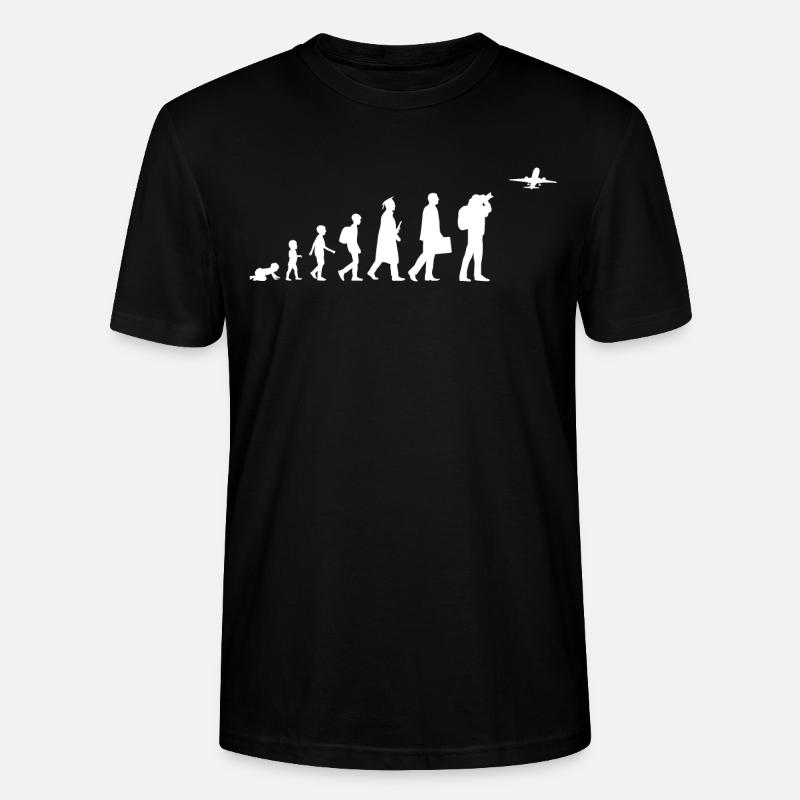 Passionné d’avion Evolution - T-shirt bio CRAFTER Stanley Stella Unisexe - noir