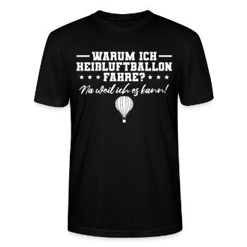 Heißluftballon Weil ich es kann Ballonfahrer - Stanley/Stella Unisex Bio-T-Shirt CRAFTER - Schwarz - Vorne - Alina (178cm) & Michal (187cm)