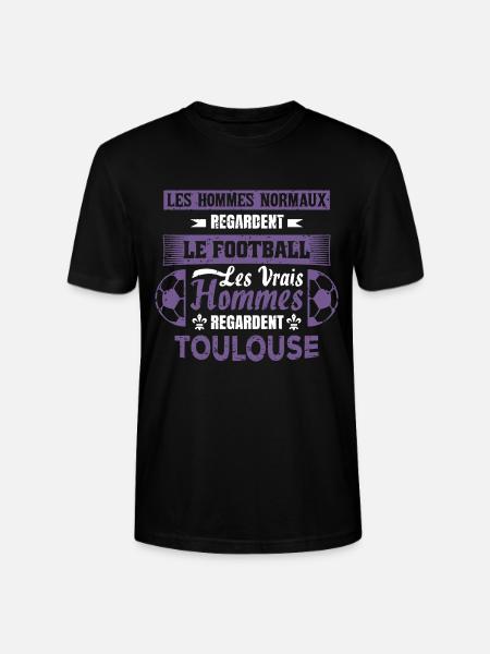 les vrais hommes regardent toulouse fans club foot - T-shirt bio CRAFTER Stanley Stella Unisexe - noir