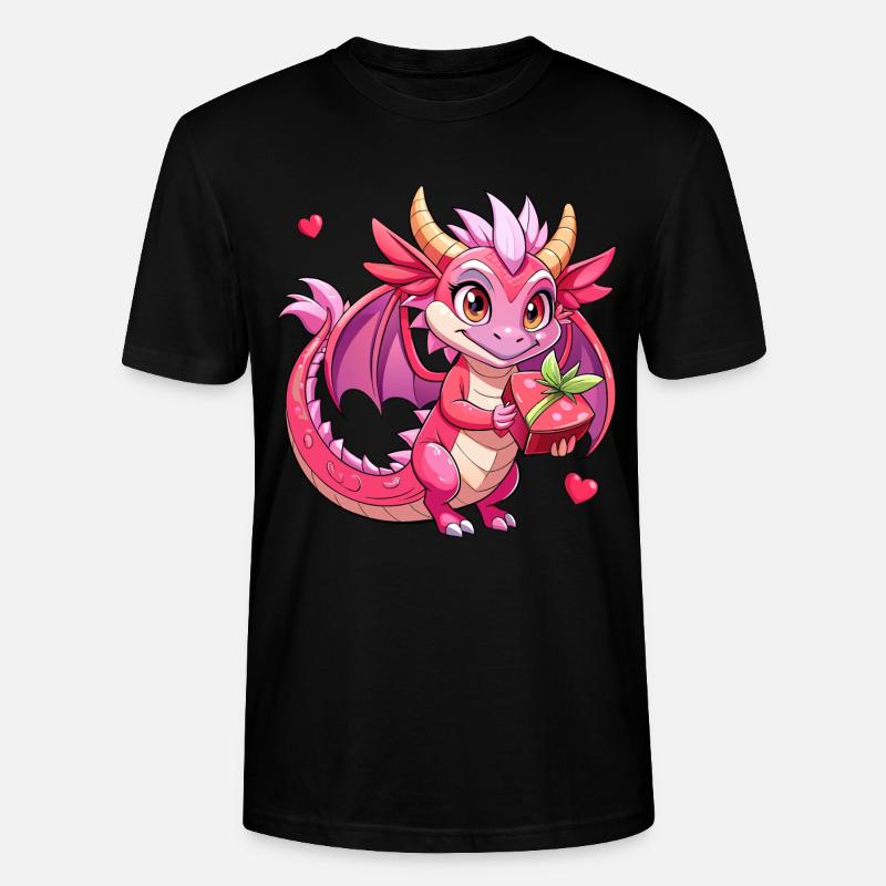 Farbenfroher Drache - Stanley/Stella Unisex Bio-T-Shirt CRAFTER - Schwarz