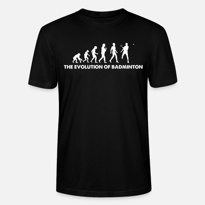 The Evolution Of Badminton - Stanley/Stella Unisex Bio-T-Shirt CRAFTER - Schwarz