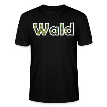 Wald Schriftzug - Stanley/Stella Unisex Bio-T-Shirt CRAFTER - Schwarz - Vorne - Alina (178cm) & Michal (187cm)