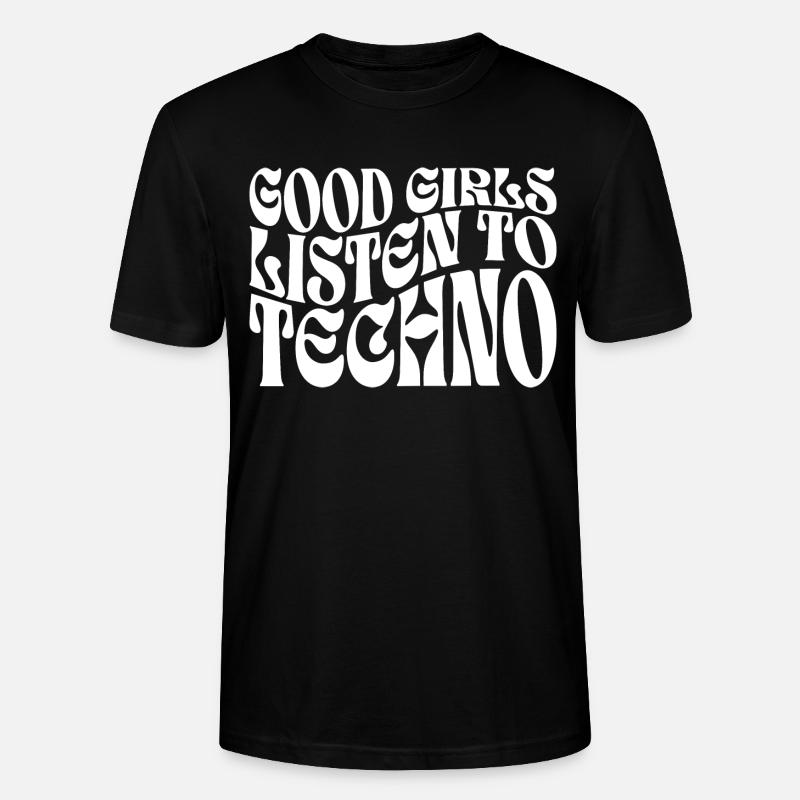 Mädchen hören Techno-Musik - Stanley/Stella Unisex Bio-T-Shirt CRAFTER - Schwarz