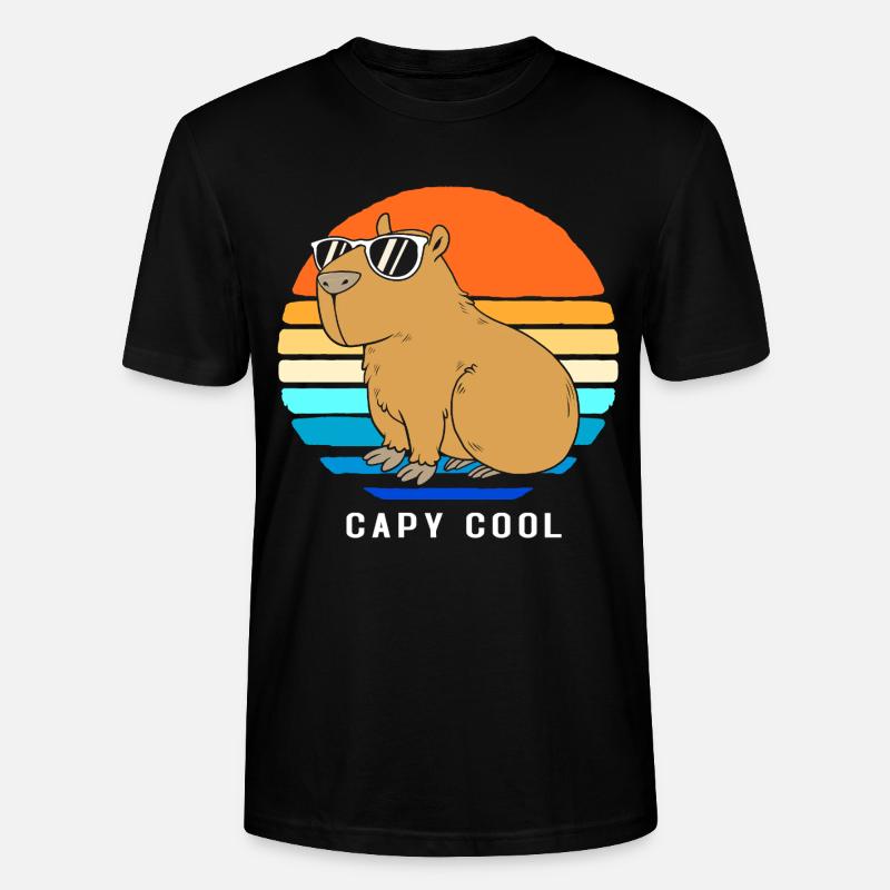 Capybara Capibara - Stanley/Stella Unisex Bio-T-Shirt CRAFTER - Schwarz