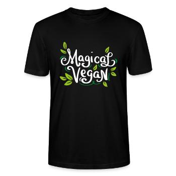 Magical vegan vegan vegan diet food - Stanley/Stella CRAFTER Unisex Organic T-Shirt - black - Front - Alina (178cm) & Michal (187cm)