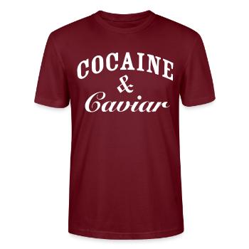 Cocaïne et caviar graphique - T-shirt bio CRAFTER Stanley Stella Unisexe - bordeaux - Devant - Alina (178cm) & Michal (187cm)