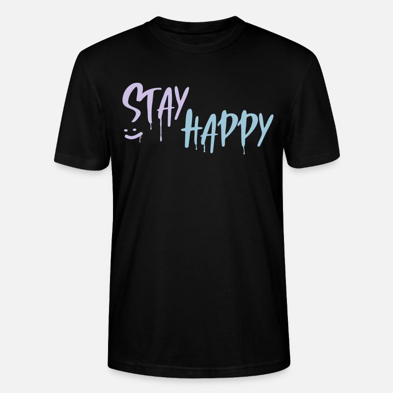 STAY HAPPY - Stanley/Stella Unisex Bio-T-Shirt CRAFTER - Schwarz