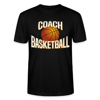 Coach Basketball / Basket - T-shirt bio CRAFTER Stanley Stella Unisexe - noir - Devant - Alina (178cm) & Michal (187cm)