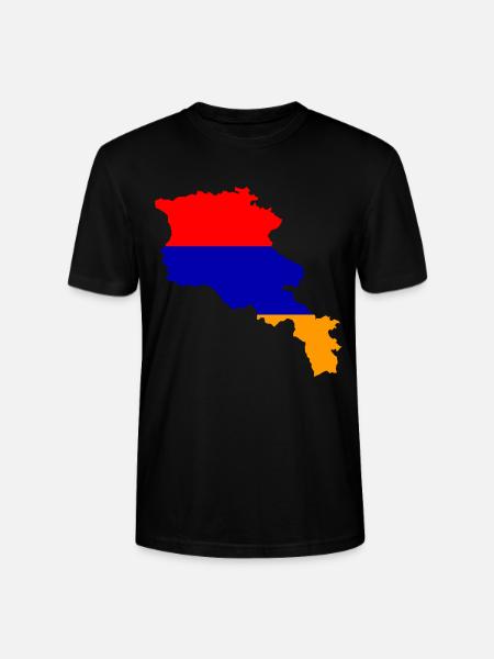 Armenia flag map flag - Stanley/Stella CRAFTER Unisex Organic T-Shirt - black