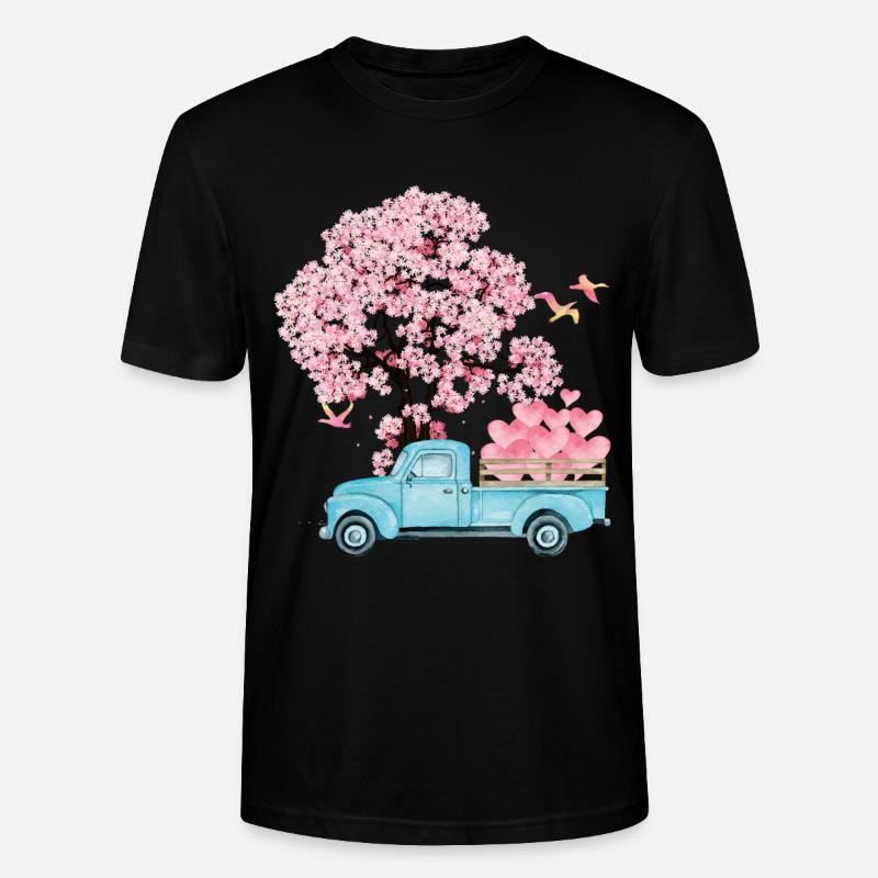 tree bird spring watercolour - Stanley/Stella CRAFTER Unisex Organic T-Shirt - black