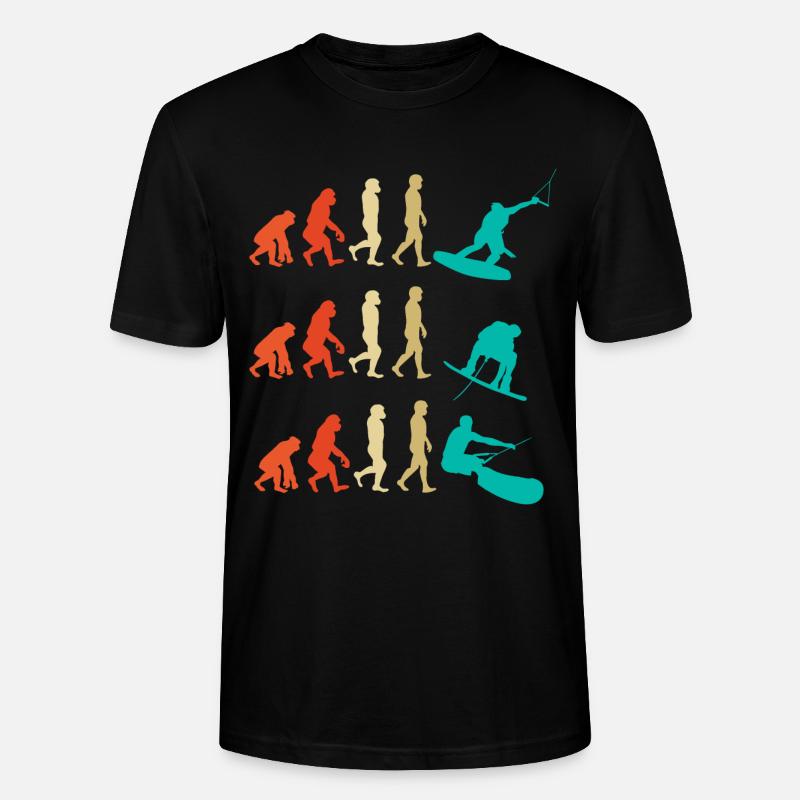 Wakeboarding Evolution Geschenk - Stanley/Stella Unisex Bio-T-Shirt CRAFTER - Schwarz