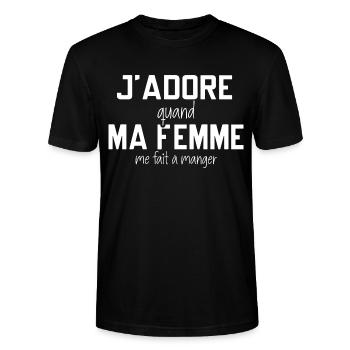 Macho beauf homme cadeau drôle cuisine - T-shirt bio CRAFTER Stanley Stella Unisexe - noir - Devant - Alina (178cm) & Michal (187cm)