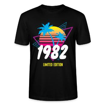 Anniversaire 1982 édition limitée - T-shirt bio CRAFTER Stanley Stella Unisexe - noir - Devant - Alina (178cm) & Michal (187cm)