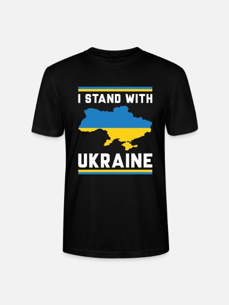 I Stand With Ukraine - Stanley/Stella CRAFTER Unisex Organic T-Shirt - black