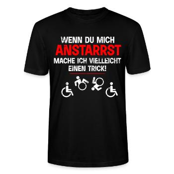 Rollstuhlfahrer, Querschnitt - Anstarrst - Stanley/Stella Unisex Bio-T-Shirt CRAFTER - Schwarz - Vorne - Alina (178cm) & Michal (187cm)