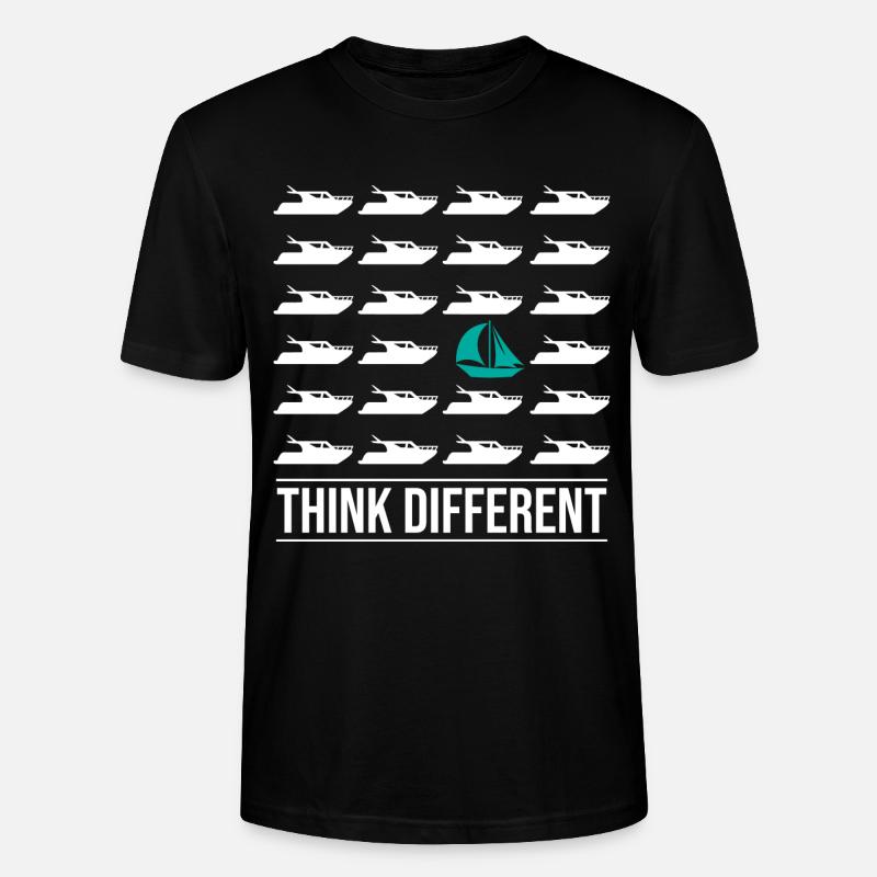Think Different Sailing Boat - Stanley/Stella CRAFTER Unisex Organic T-Shirt - black