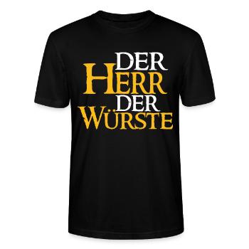 Der Herr Der Würste - Stanley/Stella Unisex Bio-T-Shirt CRAFTER - Schwarz - Vorne - Alina (178cm) & Michal (187cm)