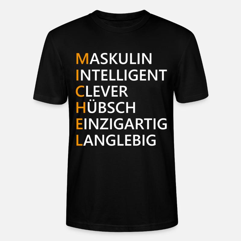 Michel Name Geschenk - Stanley/Stella Unisex Bio-T-Shirt CRAFTER - Schwarz