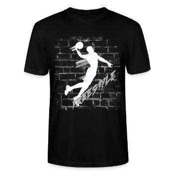 Basket-ball - T-shirt bio CRAFTER Stanley Stella Unisexe - noir - Devant - Alina (178cm) & Michal (187cm)