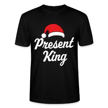 Present King - Stanley/Stella CRAFTER Unisex Organic T-Shirt - black - Front - Alina (178cm) & Michal (187cm)