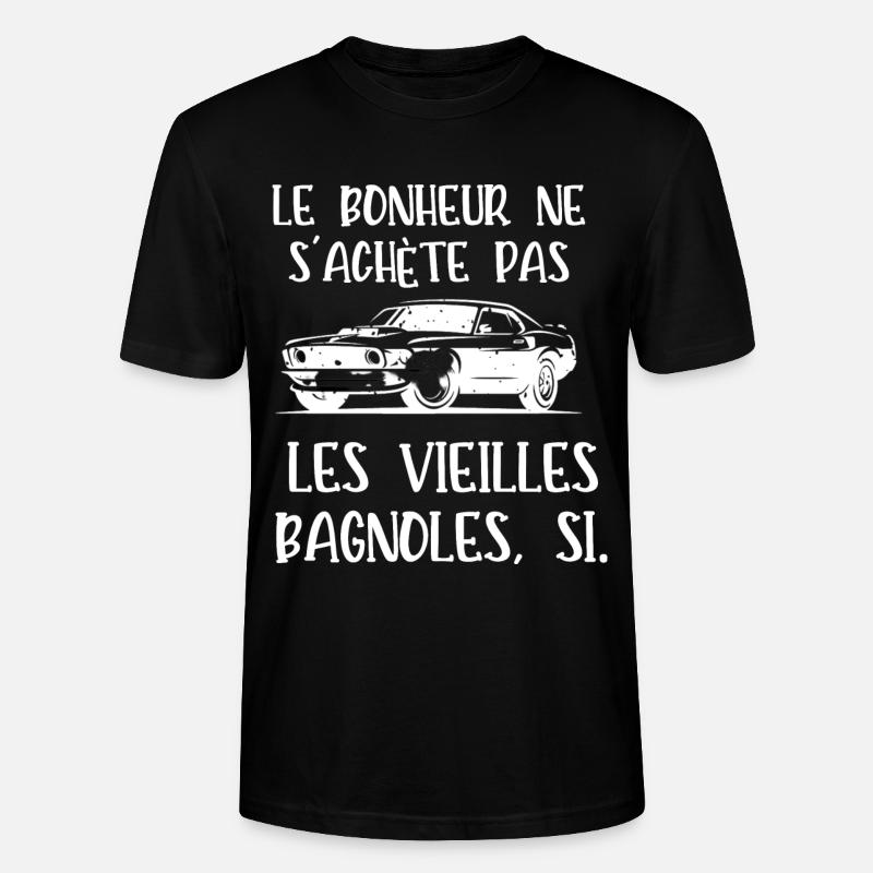 le bonheur ne s'achète pas - T-shirt bio CRAFTER Stanley Stella Unisexe - noir