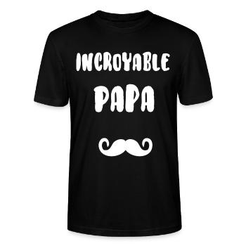 Incroyable papa - T-shirt bio CRAFTER Stanley Stella Unisexe - noir - Devant - Alina (178cm) & Michal (187cm)