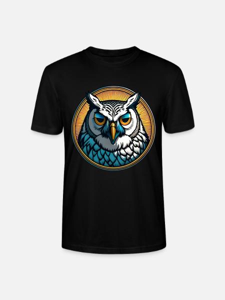 Wise Owl Wisdom - Stanley/Stella CRAFTER Unisex Organic T-Shirt - black