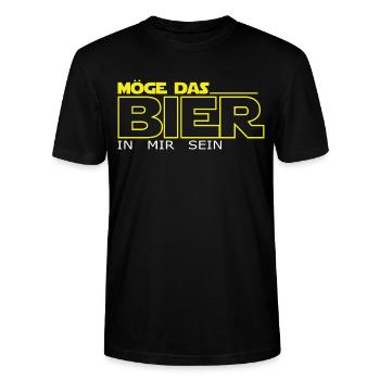 Möge das Bier in mir sein Männertag Sauftour - Stanley/Stella Unisex Bio-T-Shirt CRAFTER - Schwarz - Vorne - Alina (178cm) & Michal (187cm)