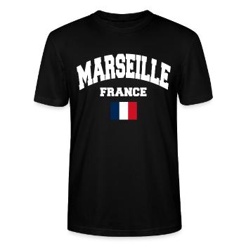 Marseille - T-shirt bio CRAFTER Stanley Stella Unisexe - noir - Devant - Alina (178cm) & Michal (187cm)