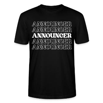 Announcer Broadcaster Presenter Commentator - Stanley/Stella CRAFTER Unisex Organic T-Shirt - black - Front - Alina (178cm) & Michal (187cm)