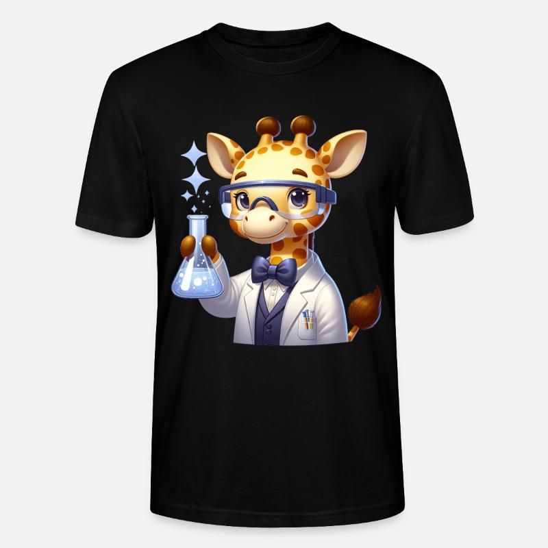 Scientifique girafe mignon - T-shirt bio CRAFTER Stanley Stella Unisexe - noir