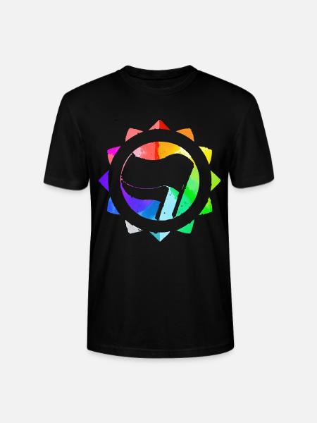 REGENBOGEN BUNT ANTIFASCHISTISCH - Stanley/Stella Unisex Bio-T-Shirt CRAFTER - Schwarz
