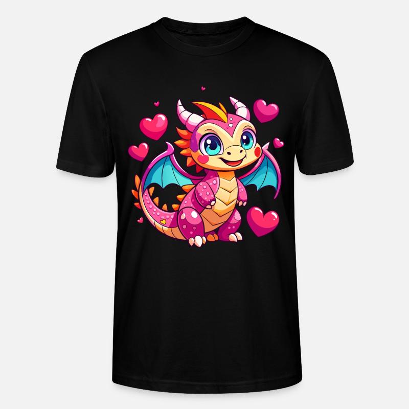 Farbenfroher Drache - Stanley/Stella Unisex Bio-T-Shirt CRAFTER - Schwarz