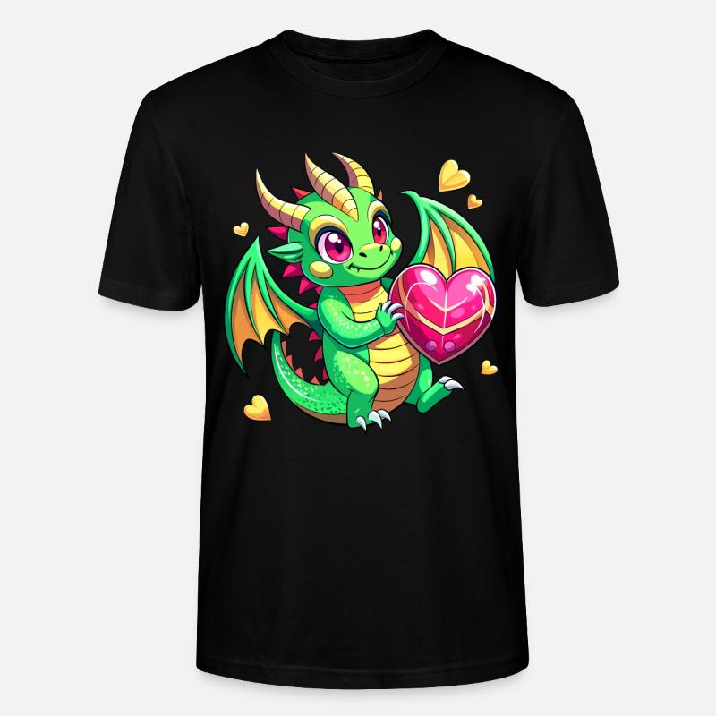 Farbenfroher Drache - Stanley/Stella Unisex Bio-T-Shirt CRAFTER - Schwarz