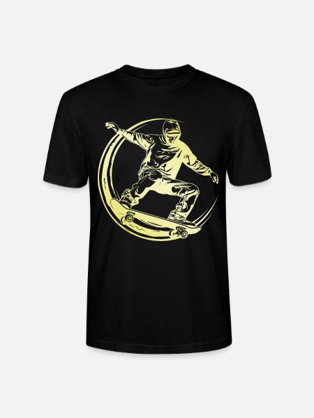 Skateboarding Man Skateboard - Stanley/Stella CRAFTER Unisex Organic T-Shirt - black